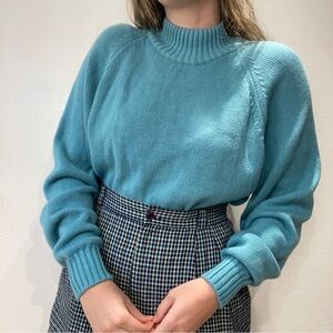 Vintage Robins Egg Blue Cotton Sweater